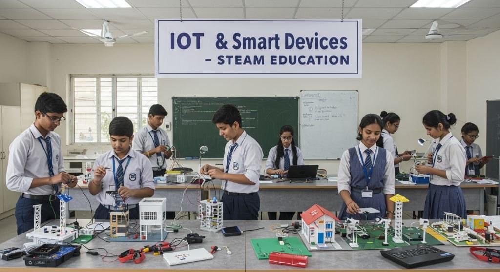 Close-up of a circuit board for an IoT program